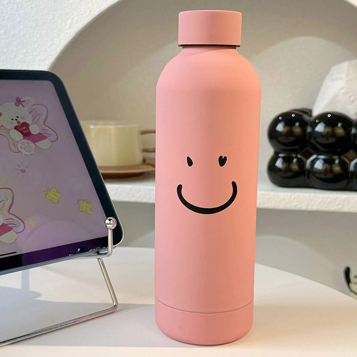 Damen Isolierflasche mit fröhlichem Smileys-motiv Luvikno