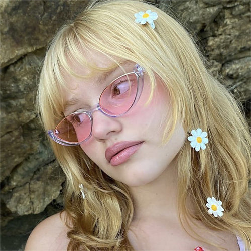 Dame Cat-Eye solbriller med diskret ramme og polarisert glass Luvikno