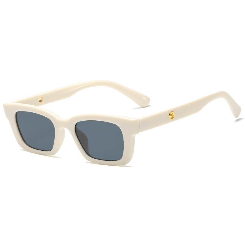 Dame trendy firkantet solbrille i vintage-stil Luvikno
