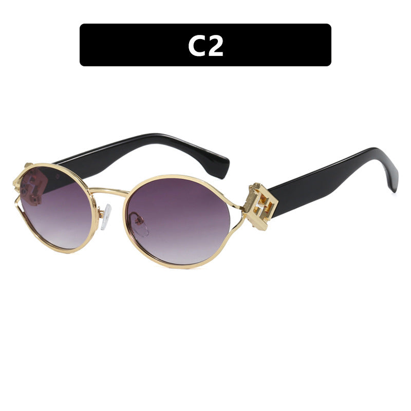 Dame moter solbrille med elegant metallramme og UV-beskyttelse Luvikno