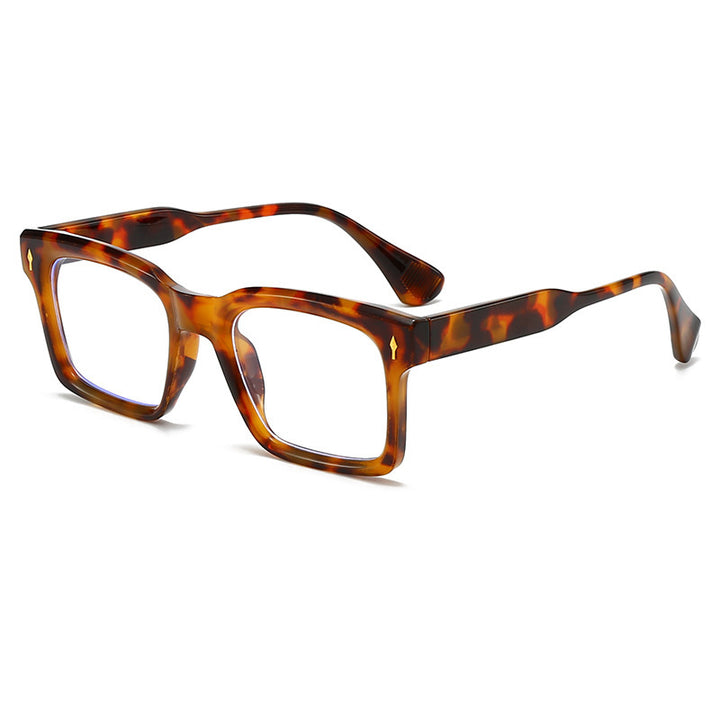 Dame Rektangulær Solbrille i elegant Skilpaddedesign Luvikno