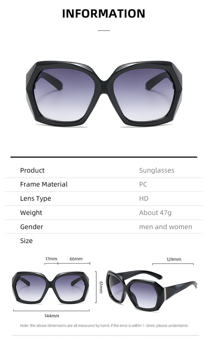 Dame Designer-solbrille i innovativ polygon-design Luvikno