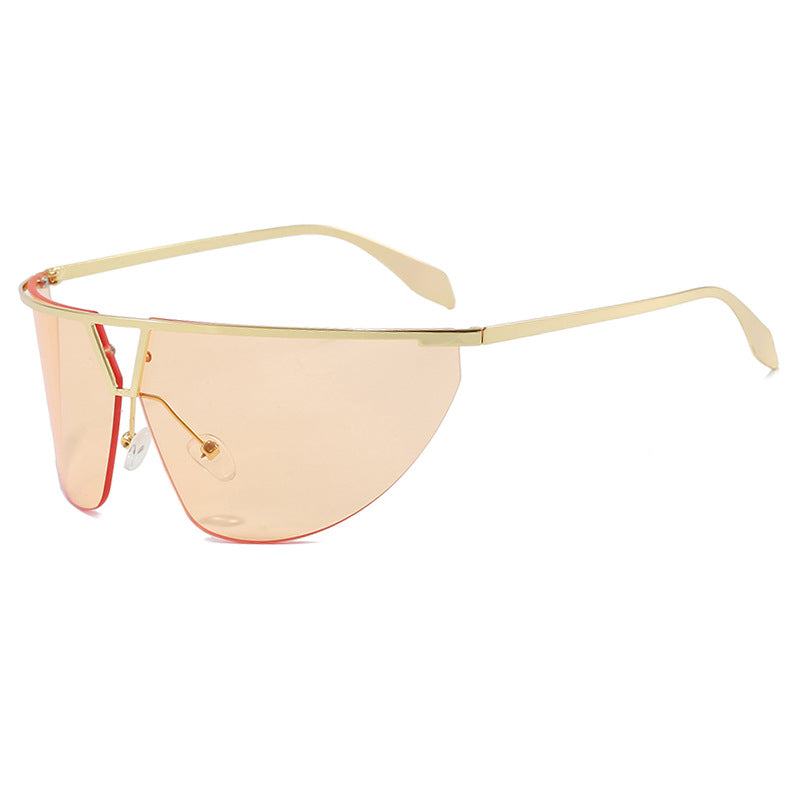 Dame futuristisk solbrille med beskyttende metallramme Luvikno