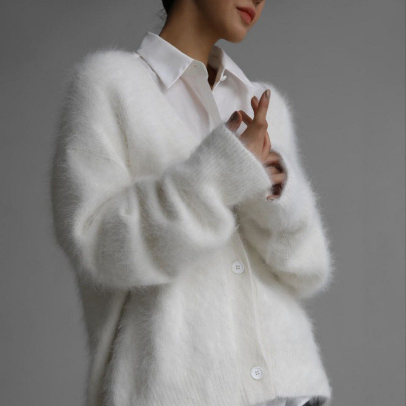 Luvik | Dammyk Soft Mohair-strikk cardigan