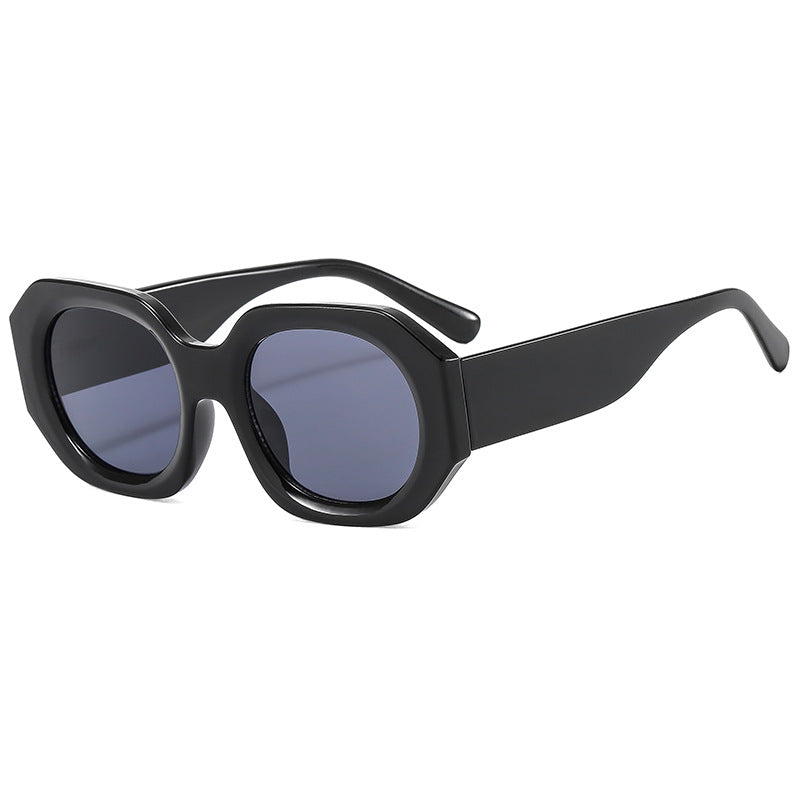 Dame modische solbrille i elegant, åttekantet design Luvikno