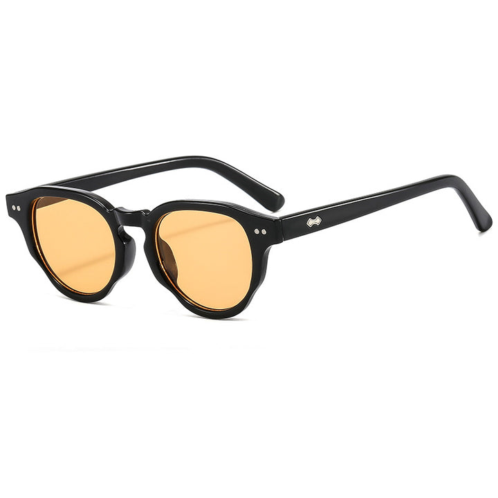 Dame modische solbrille med oval ramme og grønt glass Luvikno