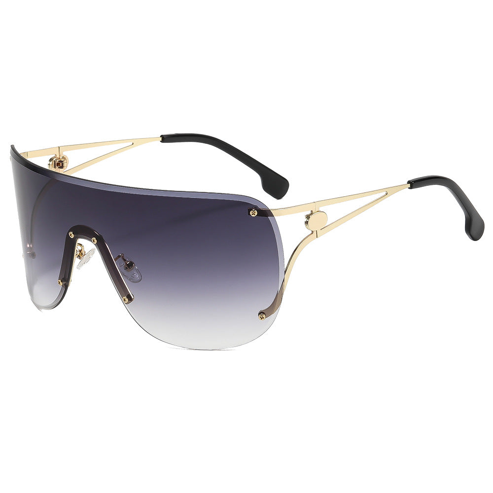 Dame visir-lignende solbrille med elegant metallramme Luvikno