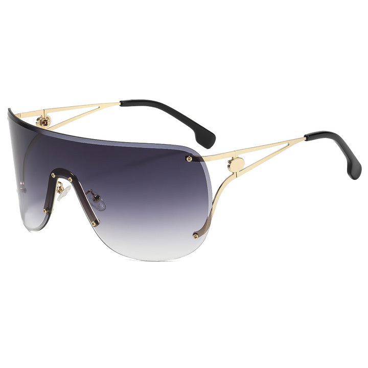 Dame visir-lignende solbrille med elegant metallramme Luvikno
