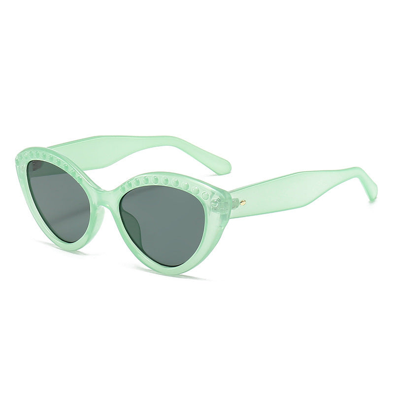 Dame Cat-Eye solbriller med glitrende detaljer Luvikno