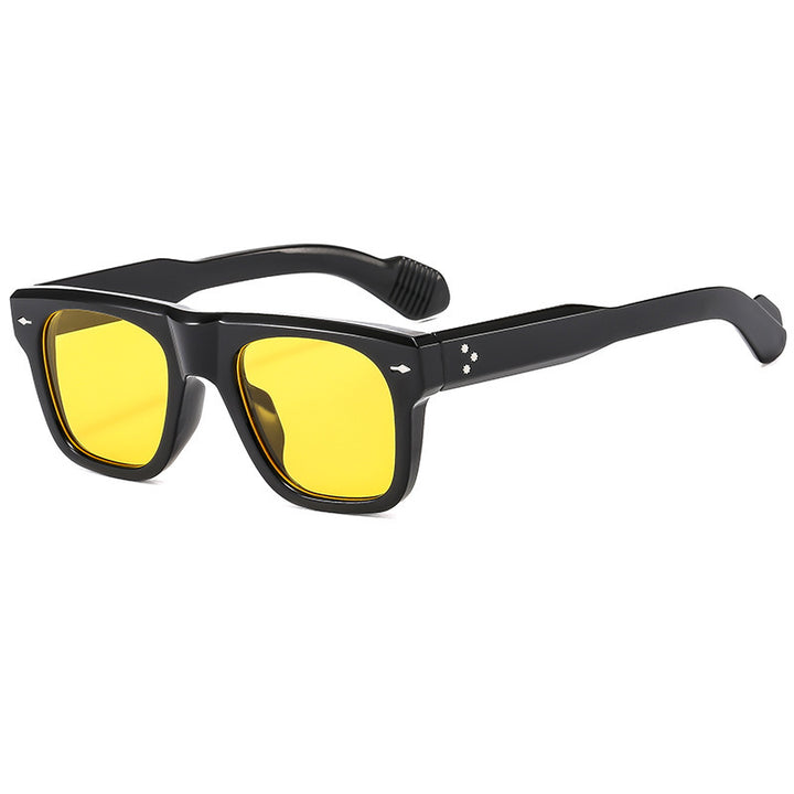 Dame solbrille i urbant stil med gule glass Luvikno