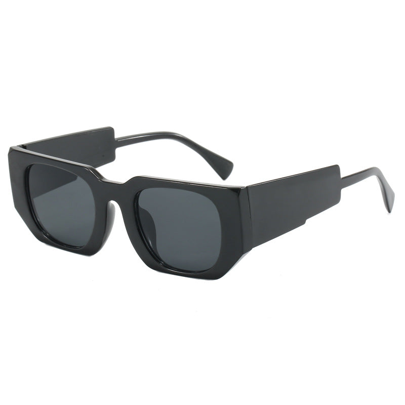 Dame geometrisk oversized solbrille med bredt design Luvikno