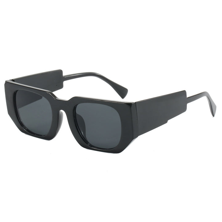 Dame geometrisk oversized solbrille med bredt design Luvikno