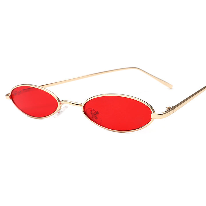 Dame elegant solbrille i oval metallramme Luvikno