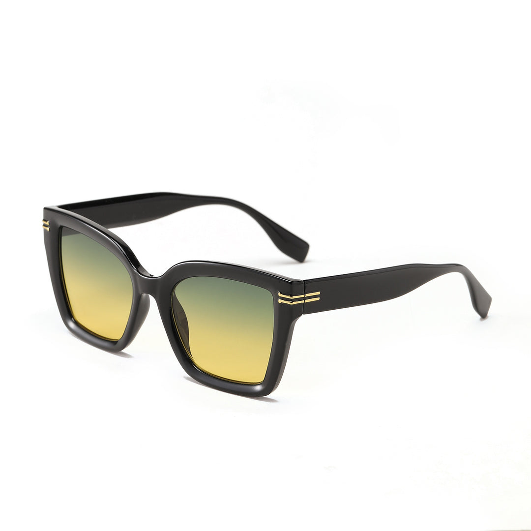 Damer trendy kvadratisk solbrille med elegant ramme Luvikno