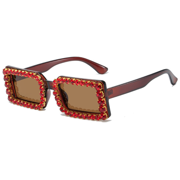 Dame moteriktig solbrille med glitrende rammedekorasjon Luvikno