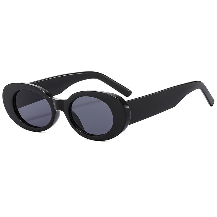 Dame modische solbrille med unik oval ramme Luvikno