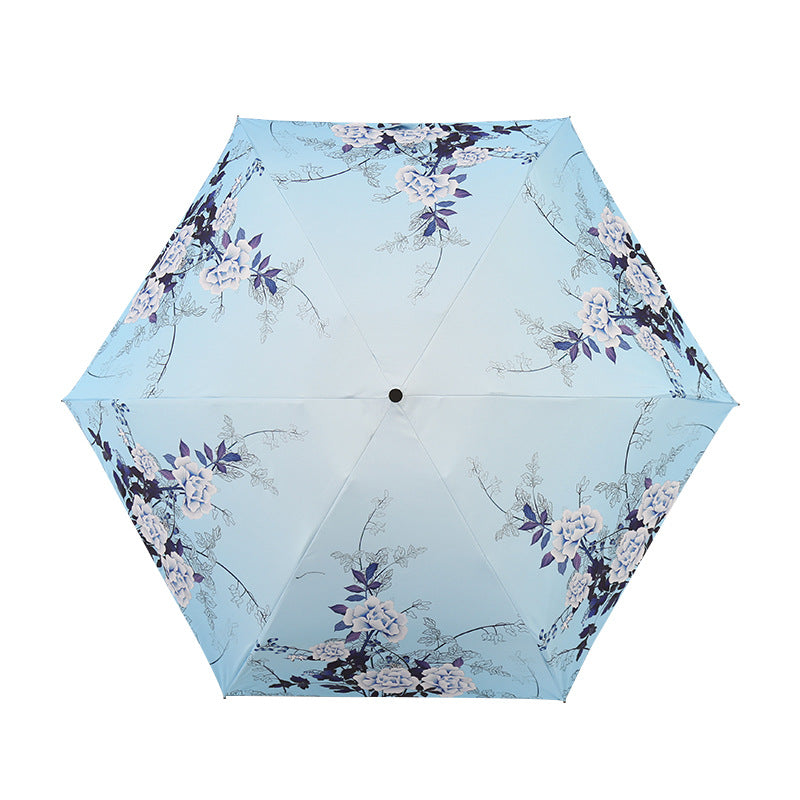Dames Elegant Paraply med utsøkt blomsterdesign Luvikno