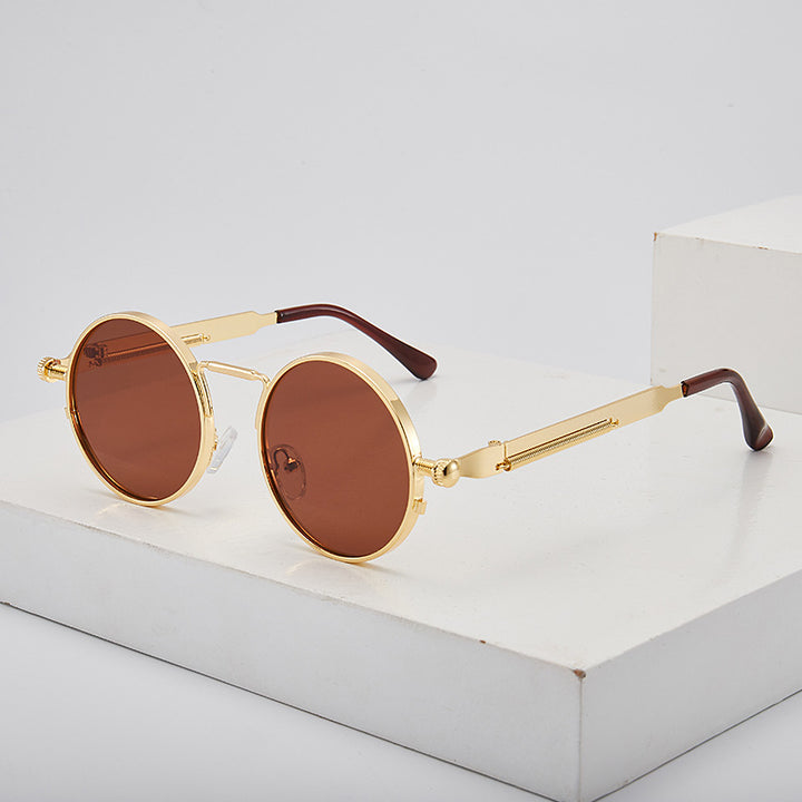 Dame elegant rund metallbrille Luvikno