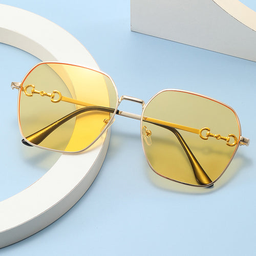 Dame geometrisk Oversized solbrille Luvikno