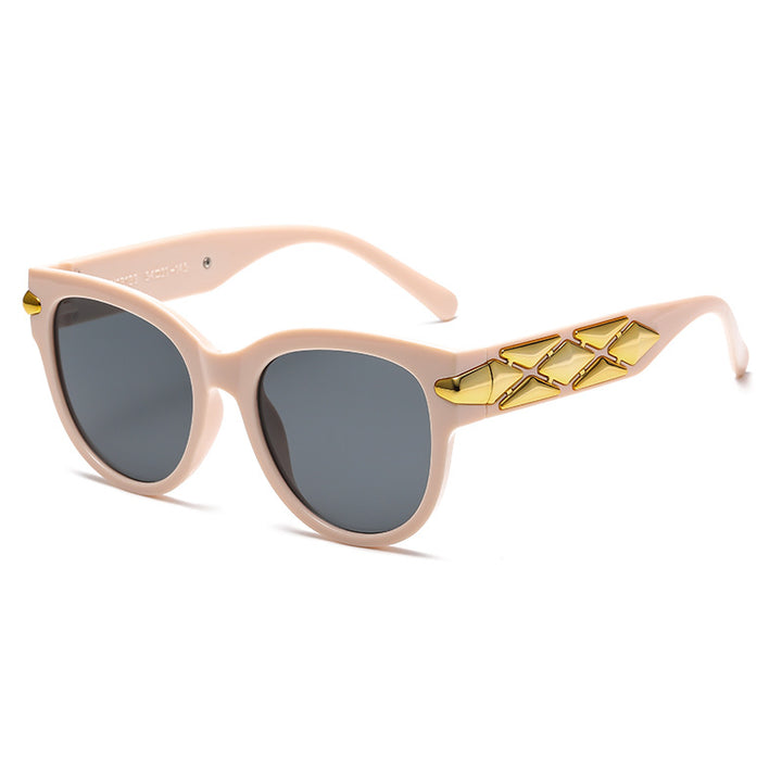 Dame designer solbrille med innovativ, detaljert ramme Luvikno