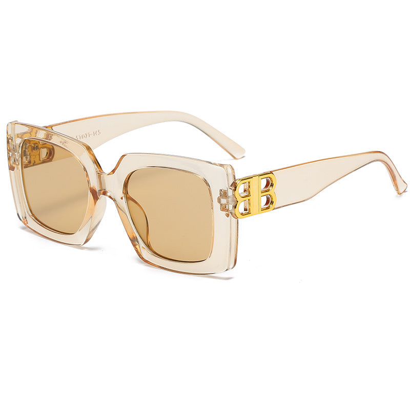 Dame oversized solbrille med elegant design og luksuriøse detaljer Luvikno