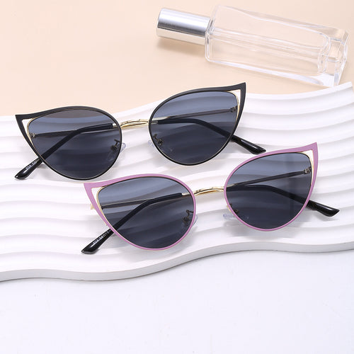 Dame cat-eye solbriller med elegant metallramme og UV-beskyttelse Luvikno