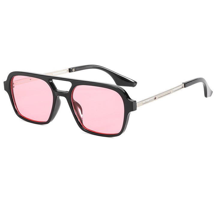 Dame designer solbriller med elegant transparent ramme og gule glass Luvikno