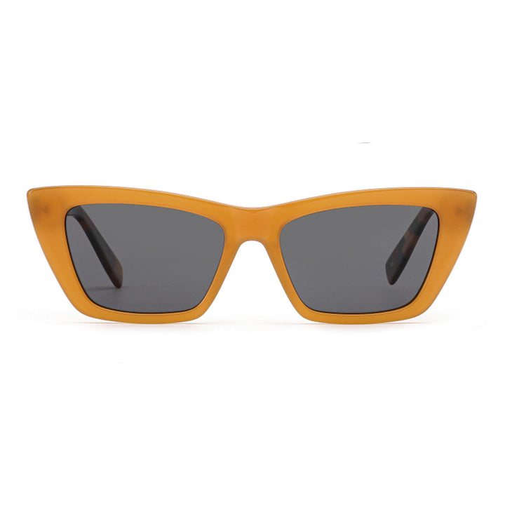 Dame solbrille i trendy, geometrisk design med høyverdig plastramme Luvikno
