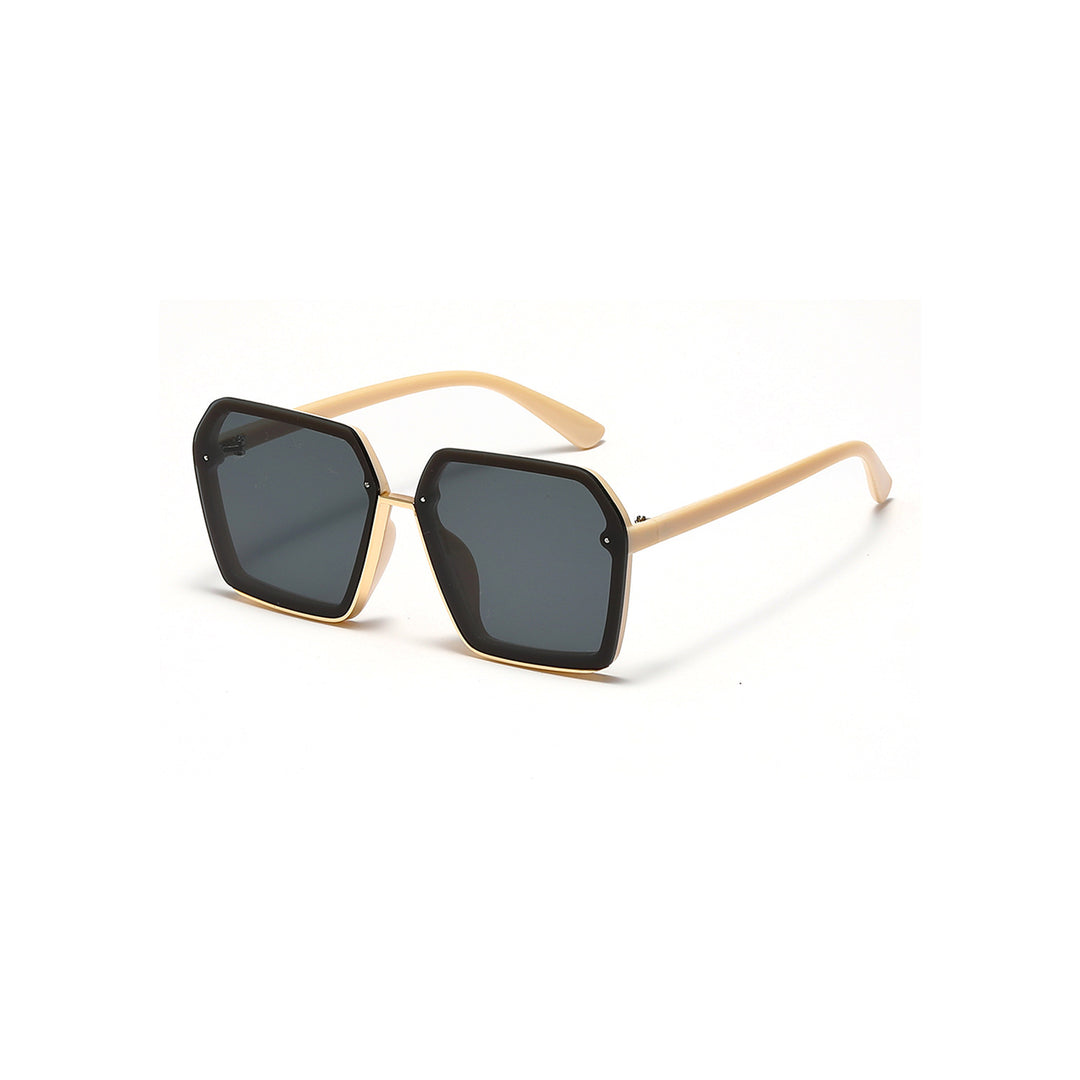 Dame kreative oversized solbriller med unik geometri Luvikno