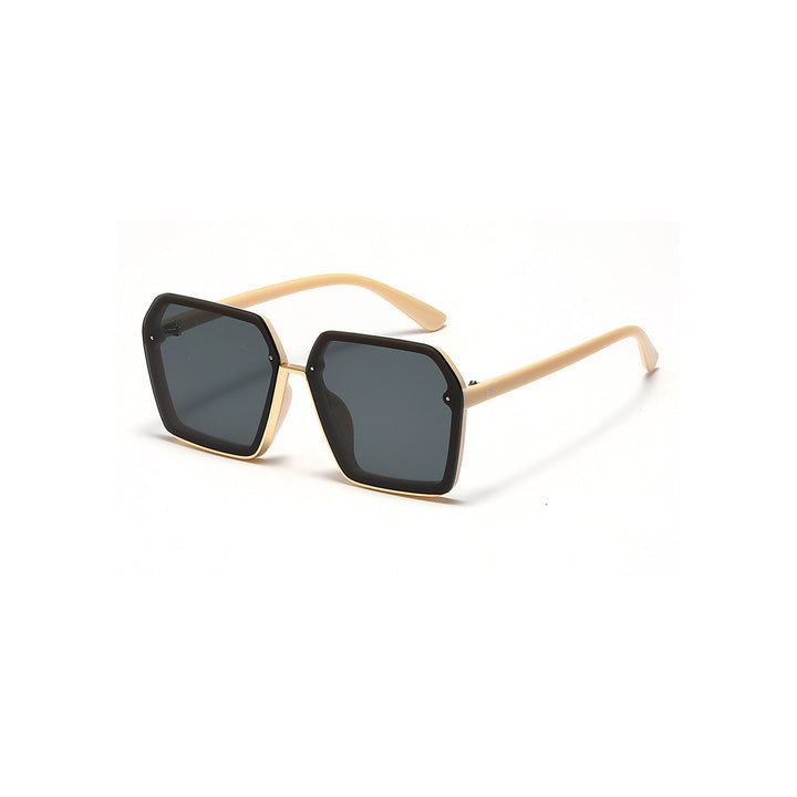 Dame kreative oversized solbriller med unik geometri Luvikno