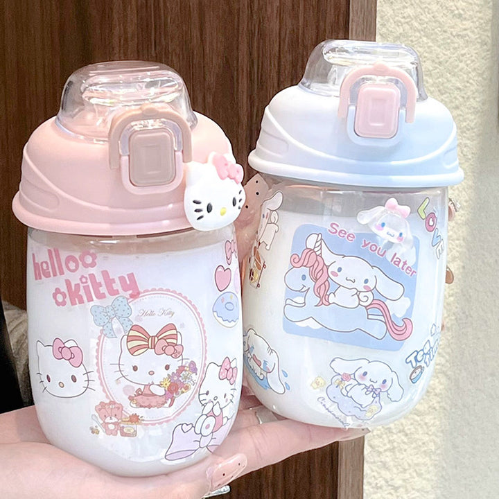 Damen verspielte Trinkflasche mit einzigartigem Sicherheitsverschluss Luvikno