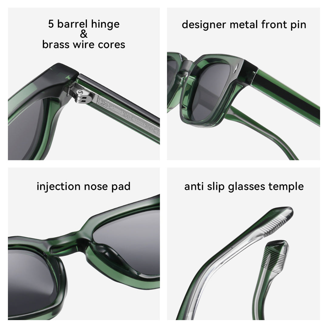 Dame moteriktig solbrille med firkantet ramme og gradientlinser Luvikno