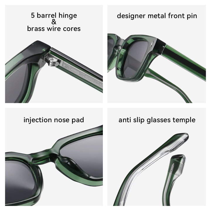Dame moteriktig solbrille med firkantet ramme og gradientlinser Luvikno