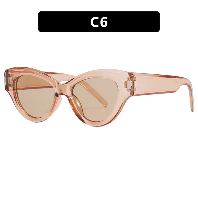 Damer stilige Cat-Eye solbriller med transparent ramme Luvikno