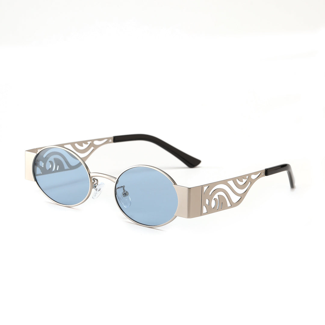 Dame moteriktig rund solbrille med eksepsjonelt design Luvikno