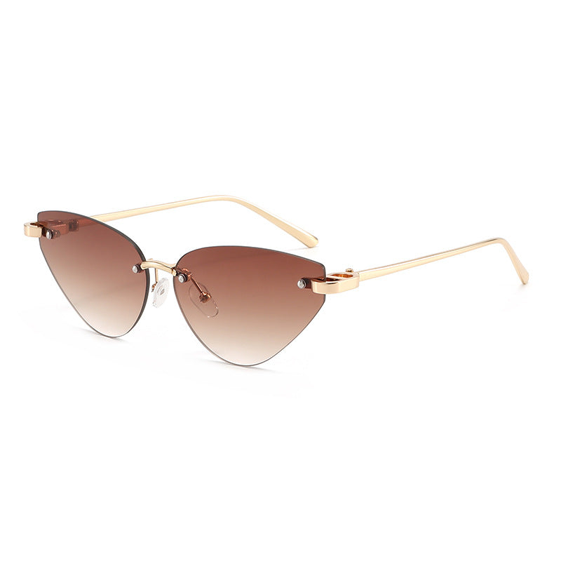 Dame elegante Cat-Eye solbriller med ultralett metallramme Luvikno
