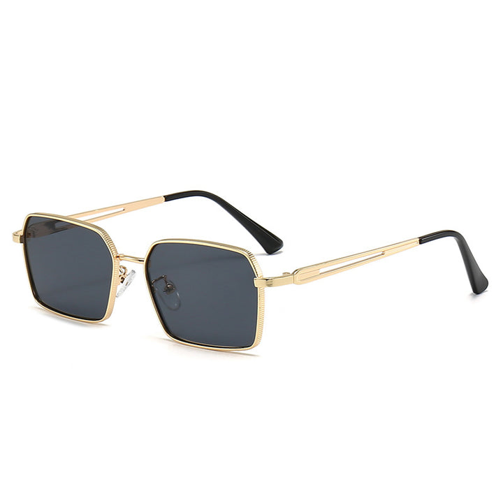 Dame kvadratisk solbrilles med minimalistiske metallaccents Luvikno