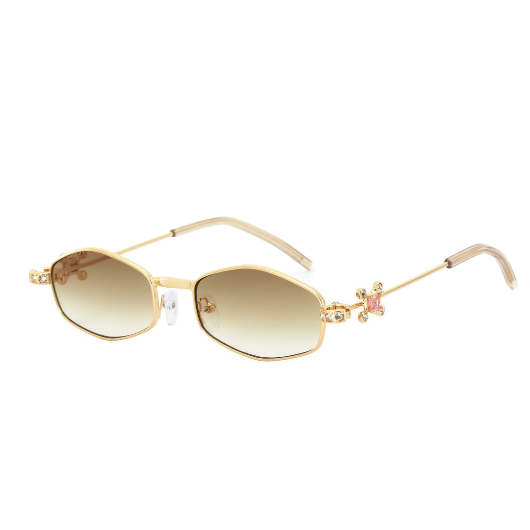 Dame Designer-solbrille med elegant smykkeinnramming Luvikno