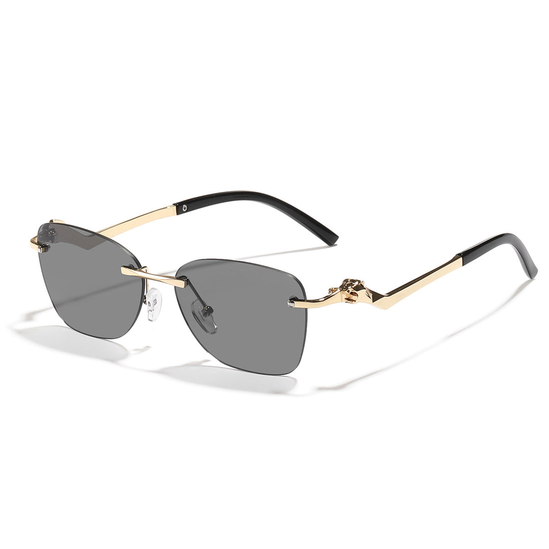 Dame moteriktig solbrille med stilige geometriske akenter Luvikno