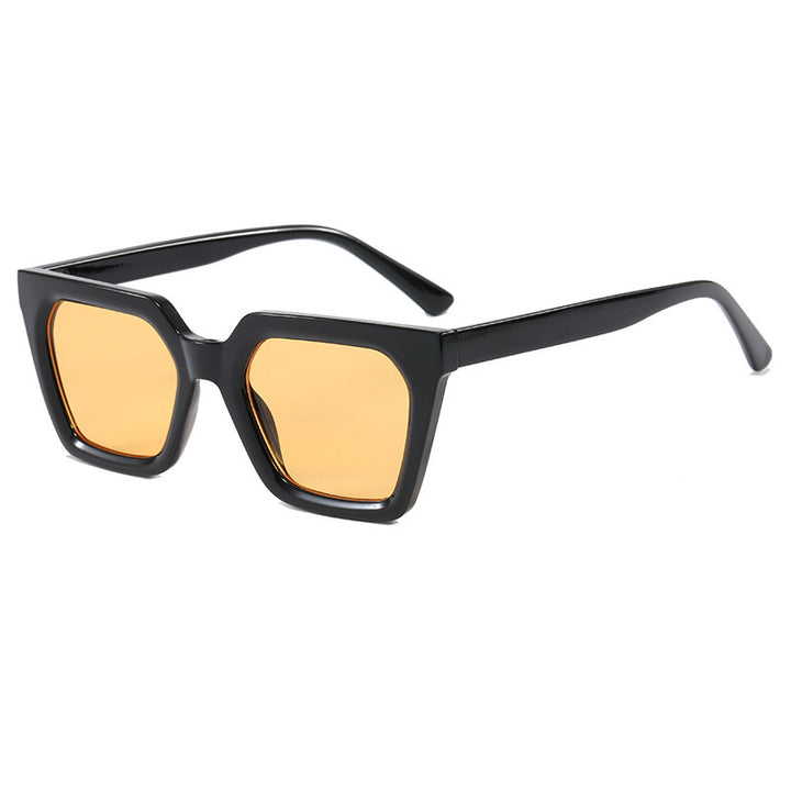 Dame geometrisk solbrille i luksuriøs acetatramme Luvikno