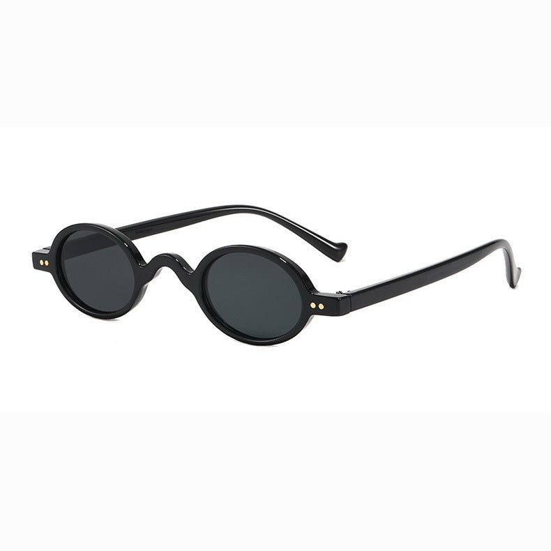 Dame rund solbrille i retrostil Luvikno