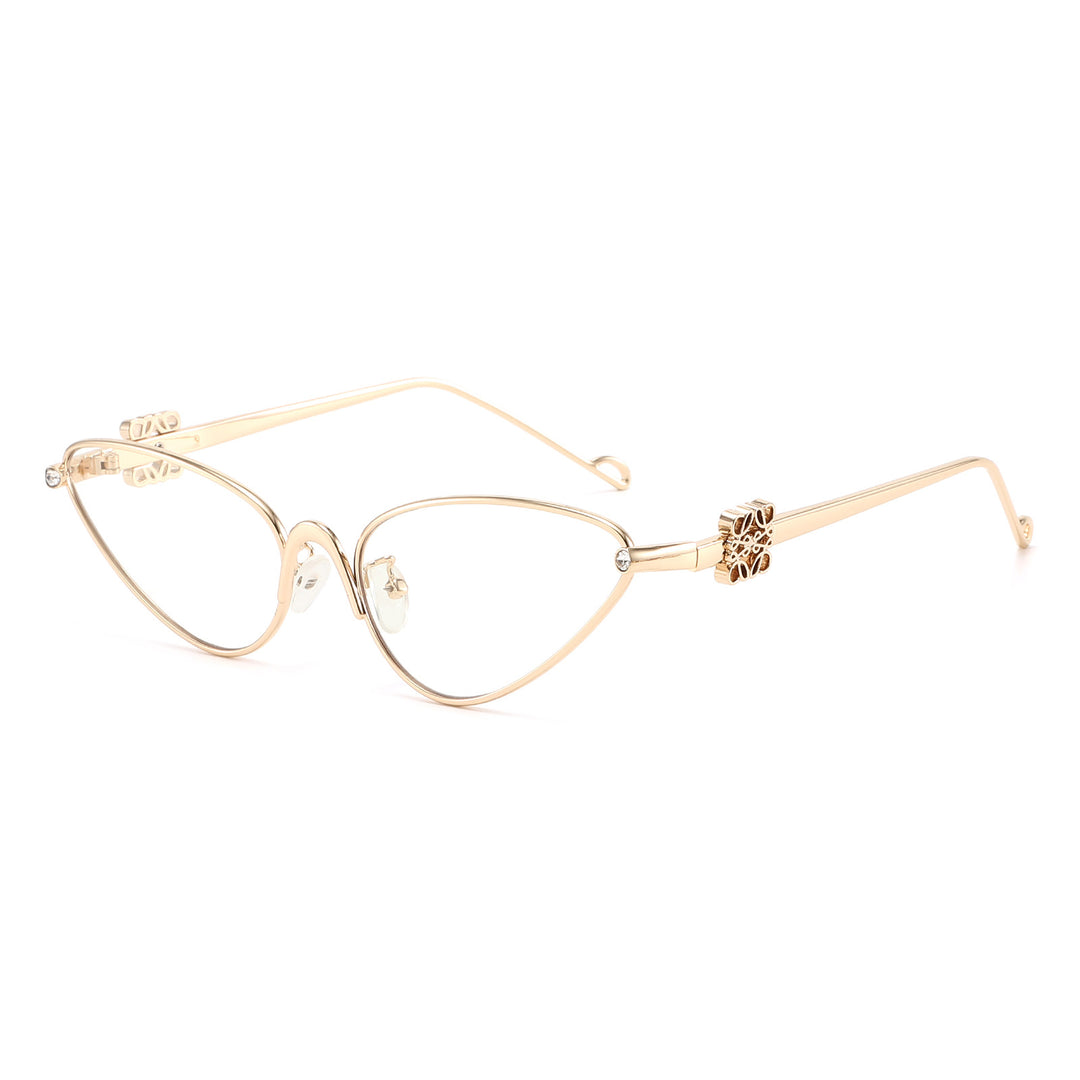 Dame Cat-Eye solbriller med elegante detaljer og UV-beskyttelse Luvikno