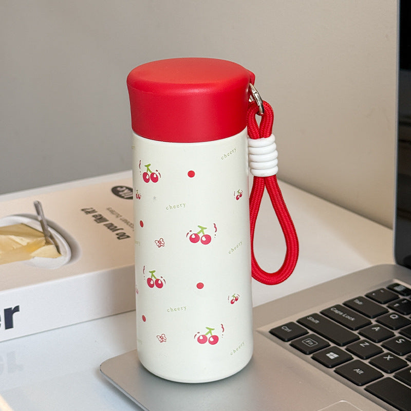 Damen Isoliertrinkflasche mit praktischem Trageband und verspieltem Design Luvikno