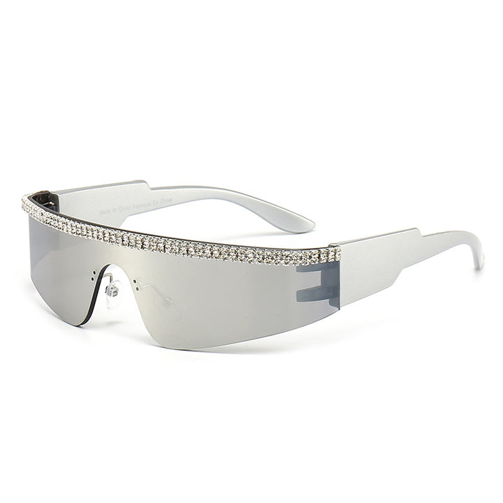 Dame Mode Glamour-solbriller med ramme dekorert med strass Luvikno