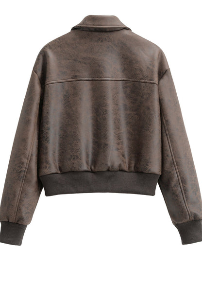 Luvik | Vintage Keinonahka Bombertakki