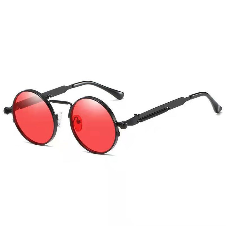 Dame Runde Metall-solbrille med speilte linser Luvikno
