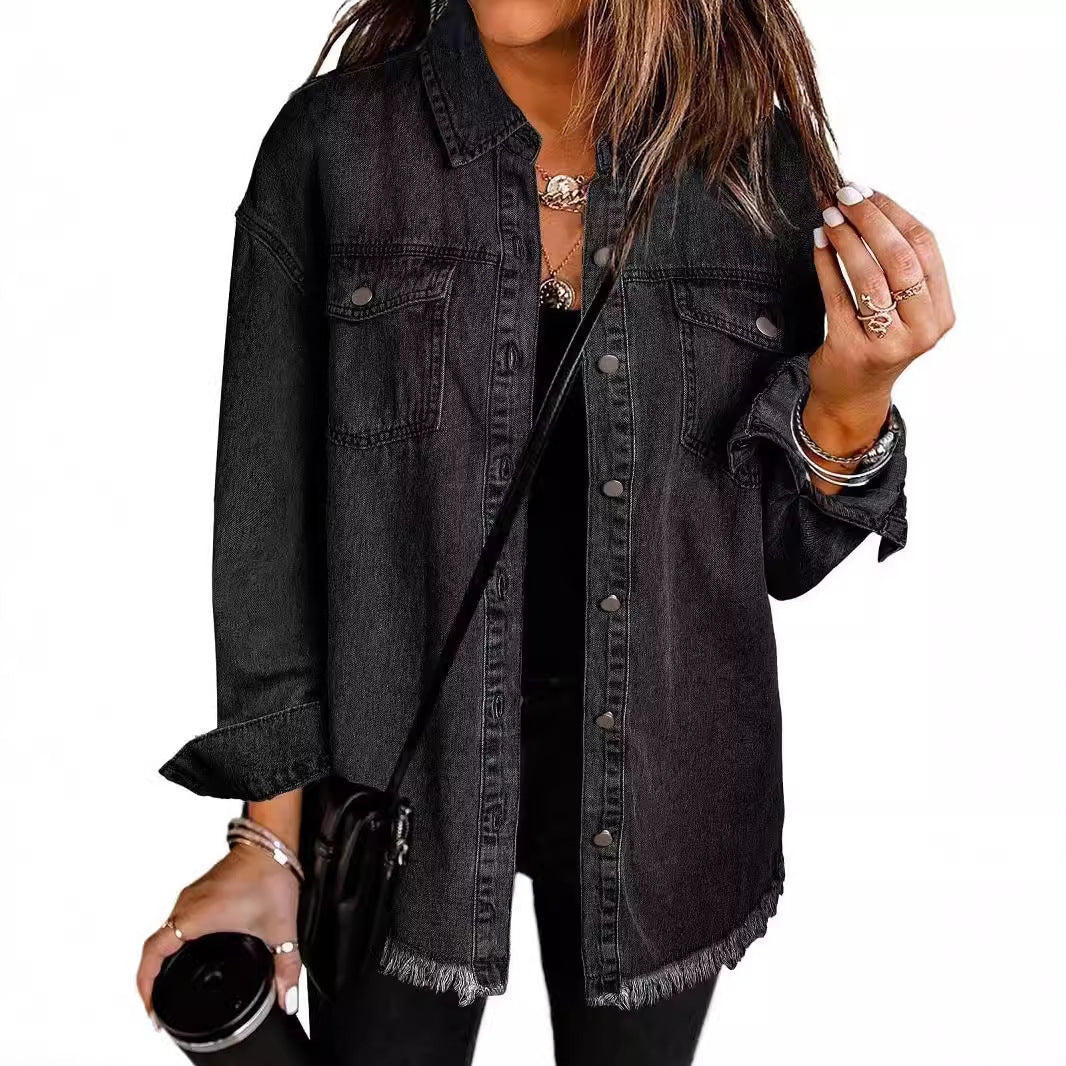 Femme Slitt Denim Vestjakke Luvik