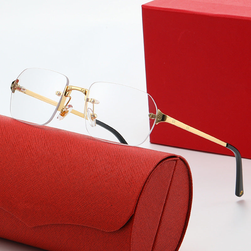 Dame elegante moteriktig solbrille med høykvalitets metallramme Luvikno