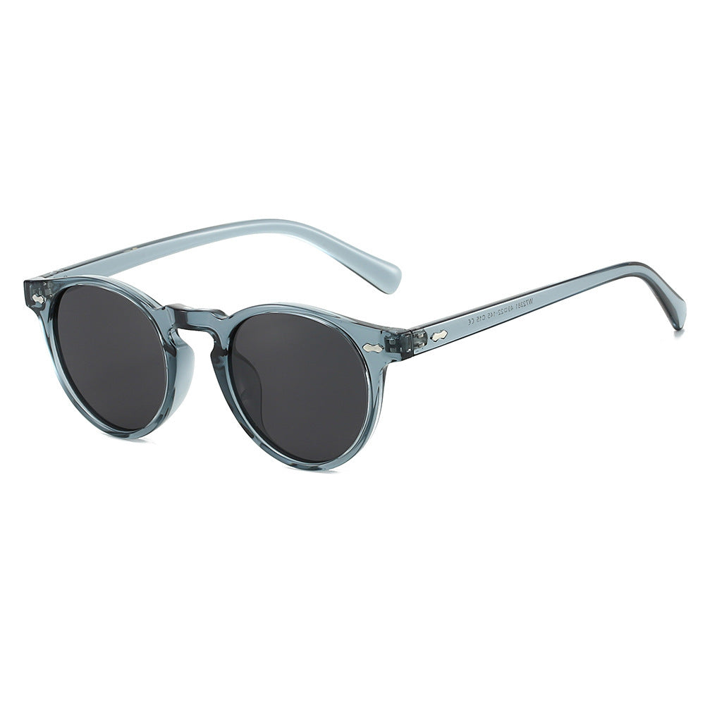 Dame vintage solbriller med runde glass og transparent ramme Luvikno