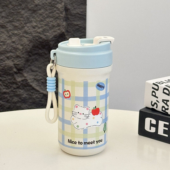 Damen Isoliertrinkbecher mit fröhlichem Kaninchenmotiv Luvikno